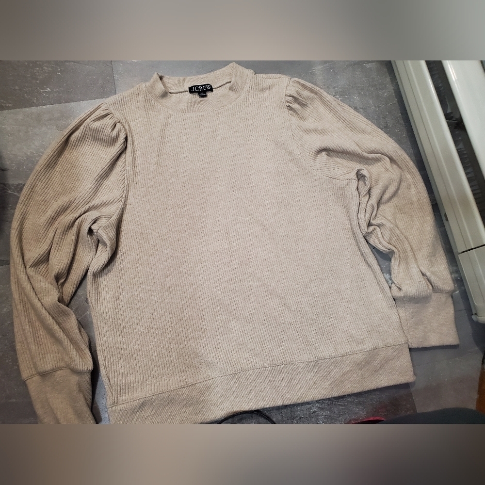 J. Crew Beige (Very Light Tan) Ribbed Long Sleeves Sweater. Soft. Size XXL.